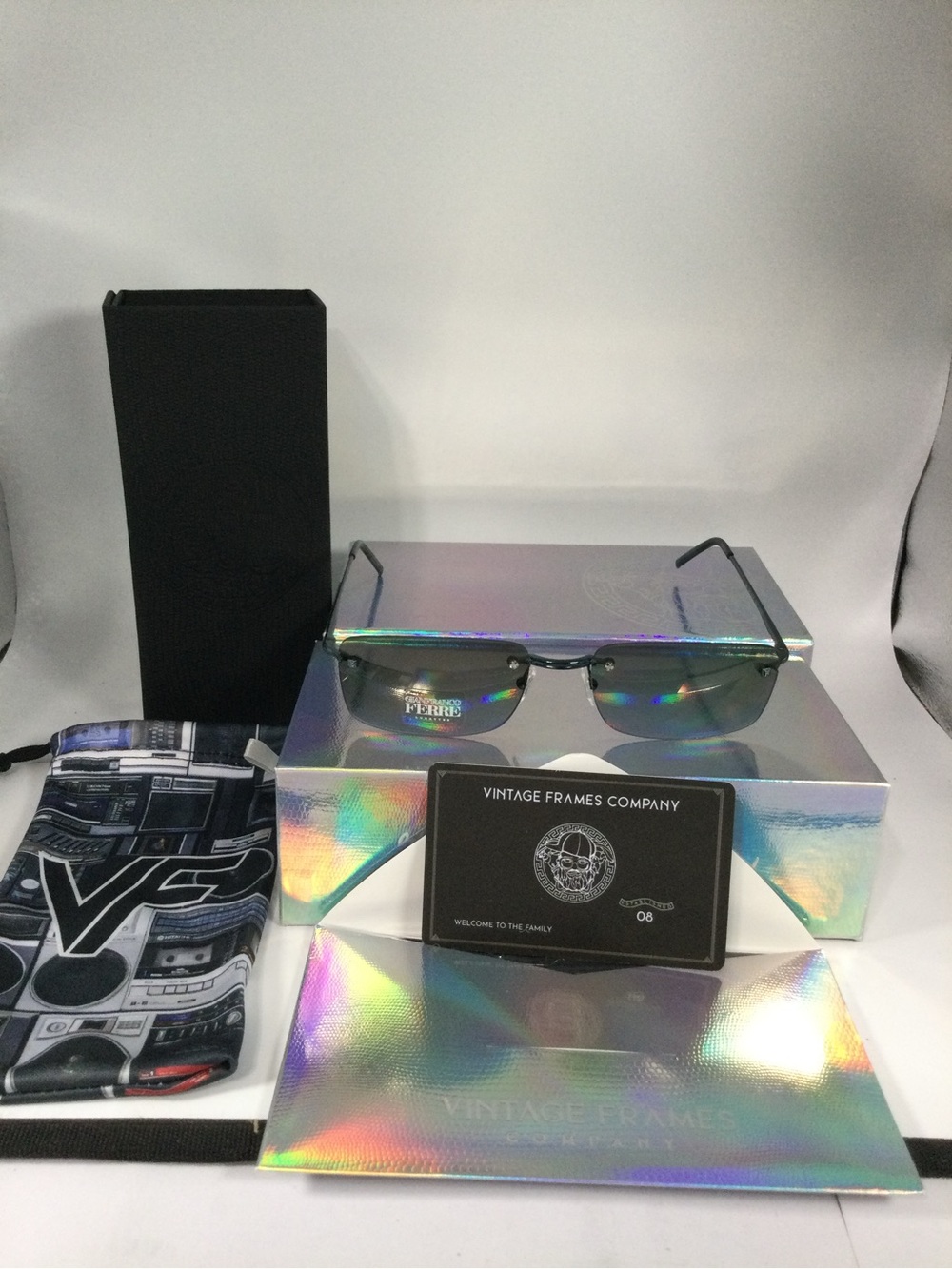 Gianfranco Ferre Sunglasses with Iridescent Rainbow Accent